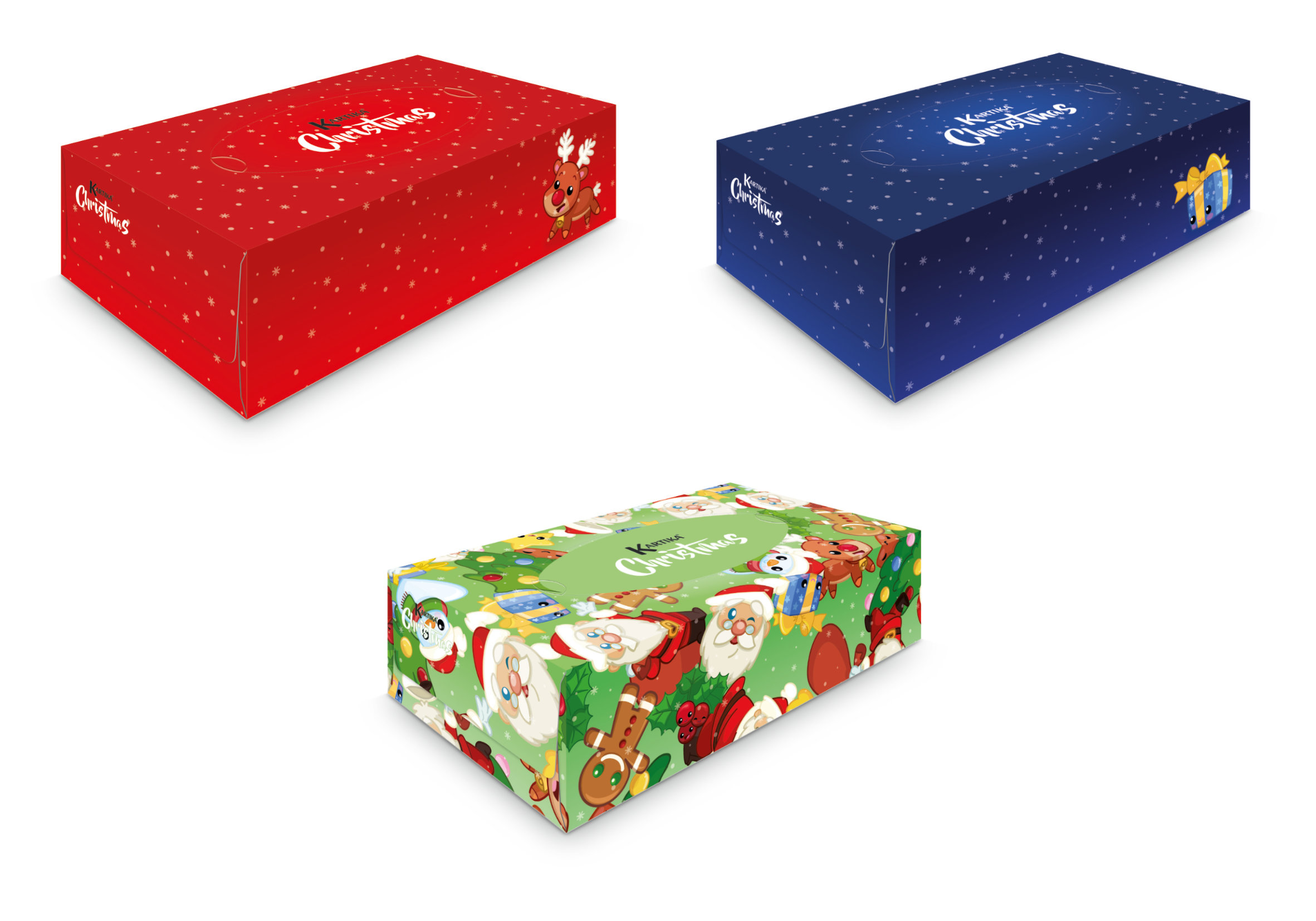 Chusteczki uniwersalne 90 szt. Kartika CHRISTMAS XMAS 3 warstwowe